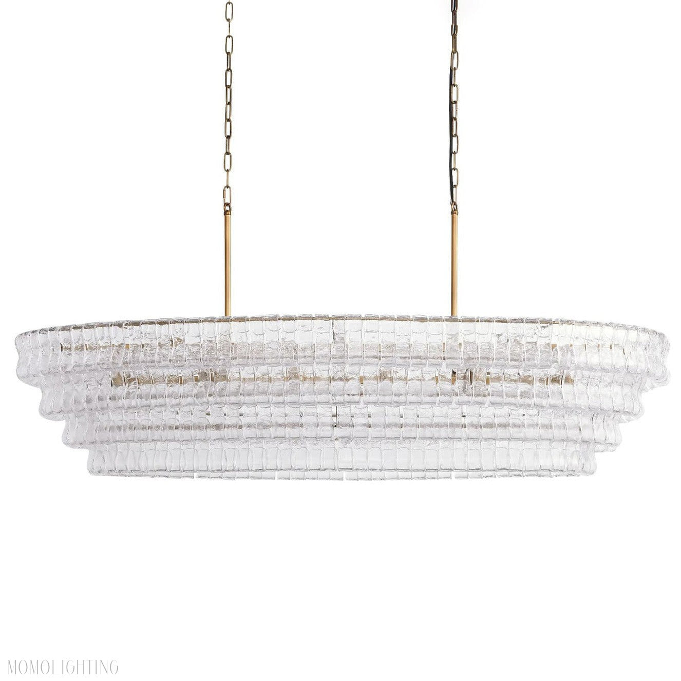 Ghiaccio Glass Oval Chandelier 54"/65"