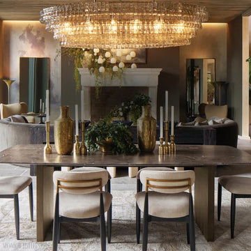 Ghiaccio Oval Art Glass Chandelier For Kitchen Dining Room 54"/65"-Momo Lighting