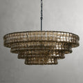 Ghiaccio Round Chandelier in Glass Brass 36