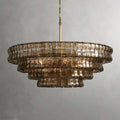 Ghiaccio Round Chandelier in Glass Brass 36