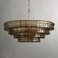 Ghiaccio Round Chandelier in Glass Brass 36