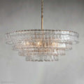 Ghiaccio Round Chandelier in Glass Brass 36