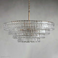 Ghiaccio Round Chandelier in Glass Brass 36