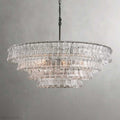 Ghiaccio Round Chandelier in Glass Brass 36