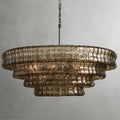 Ghiaccio Round Chandelier in Glass Brass 36