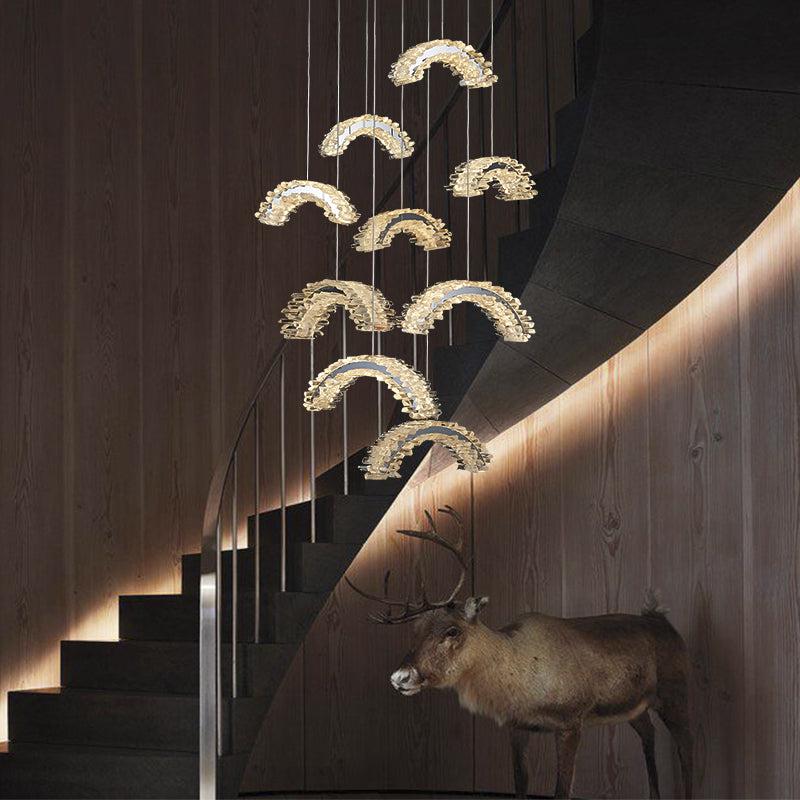 Gina Rock Crystal Crescent Chandelier-Momo Lighting