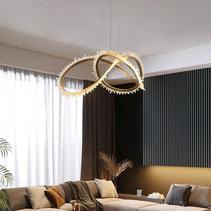 Gina Rock Crystal Möbius Ring Chandelier-Momo Lighting