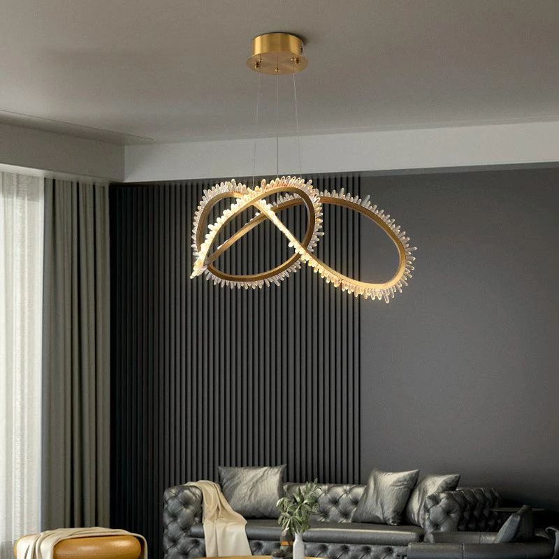 Gina Rock Crystal Möbius Ring Chandelier-Momo Lighting