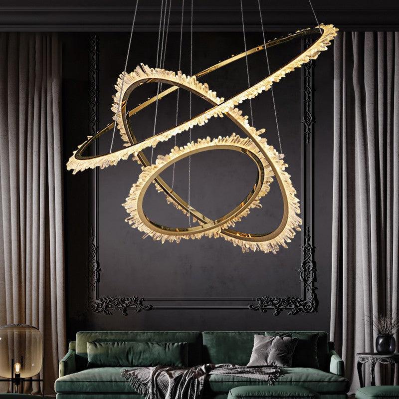Gina Rock Crystal Ring Chandelier-Momo Lighting