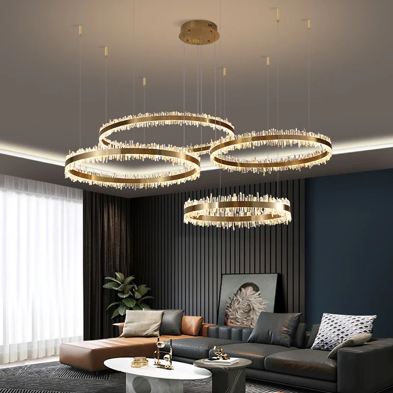 Gina Rock Crystal Rings Luxury Chandelier-Momo Lighting