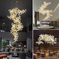 Ginkgo Leaf Ceramics Large Chandelier 110'' 118'' 157''H-Momo Lighting