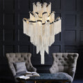 Gladys Aluminum Chain Tassel Stream Chandelier-Momo Lighting