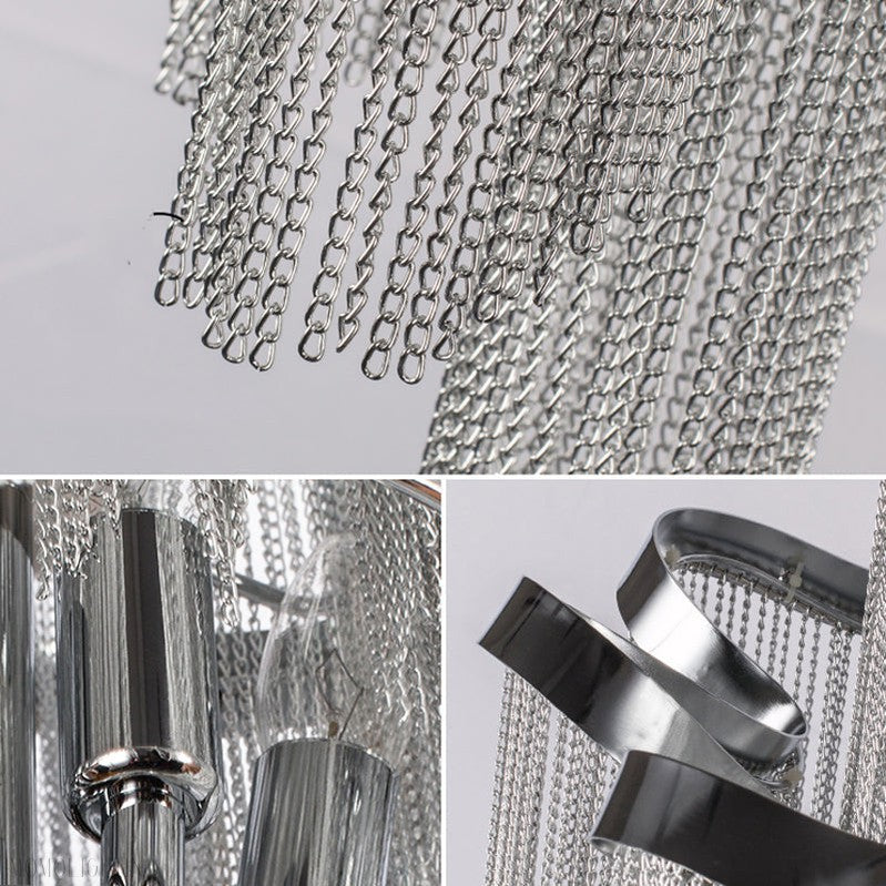 Gladys Aluminum Chain Tassel Stream Chandelier-Momo Lighting
