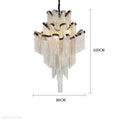 Gladys Aluminum Chain Tassel Stream Chandelier-Momo Lighting