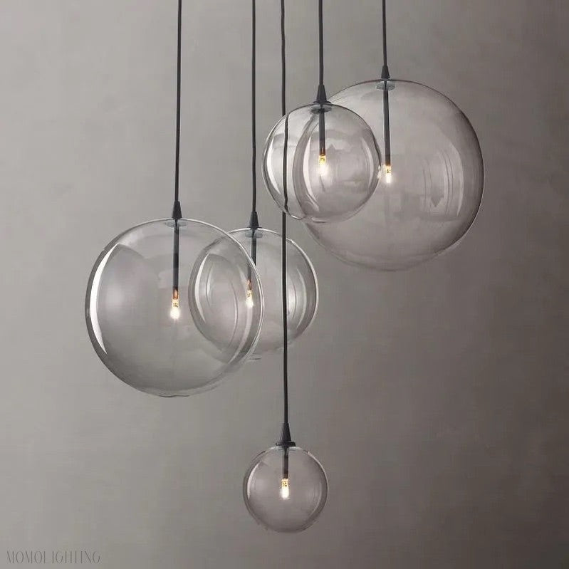 Glass Globe Modern Cluster Chandelier 24"