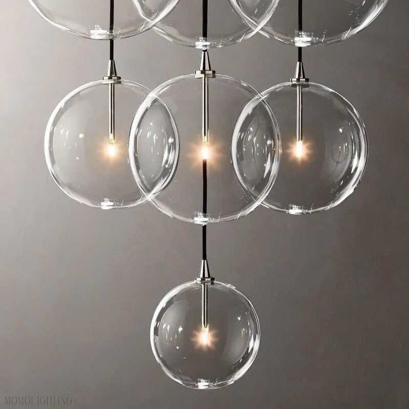 Glass Globe Modern Cluster Chandelier 24"