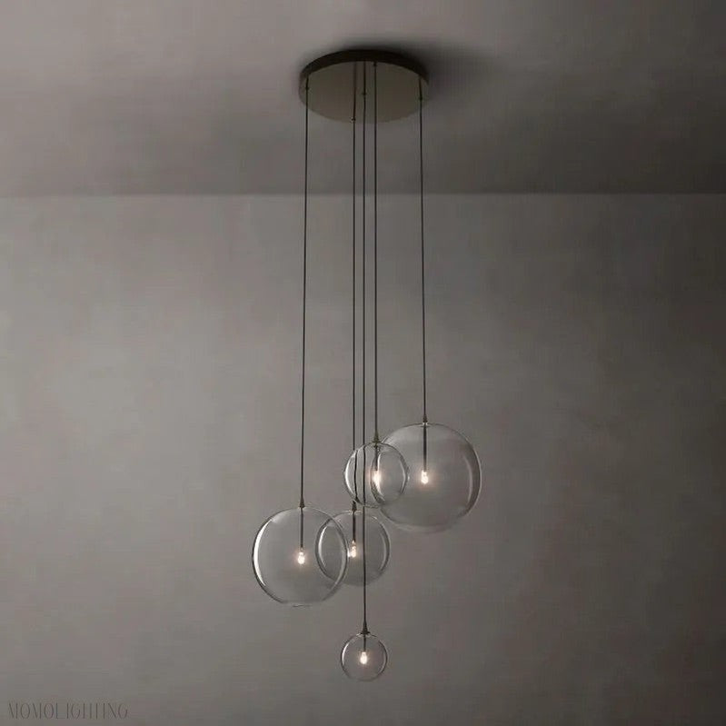 Glass Globe Modern Cluster Chandelier 24"-Momo Lighting
