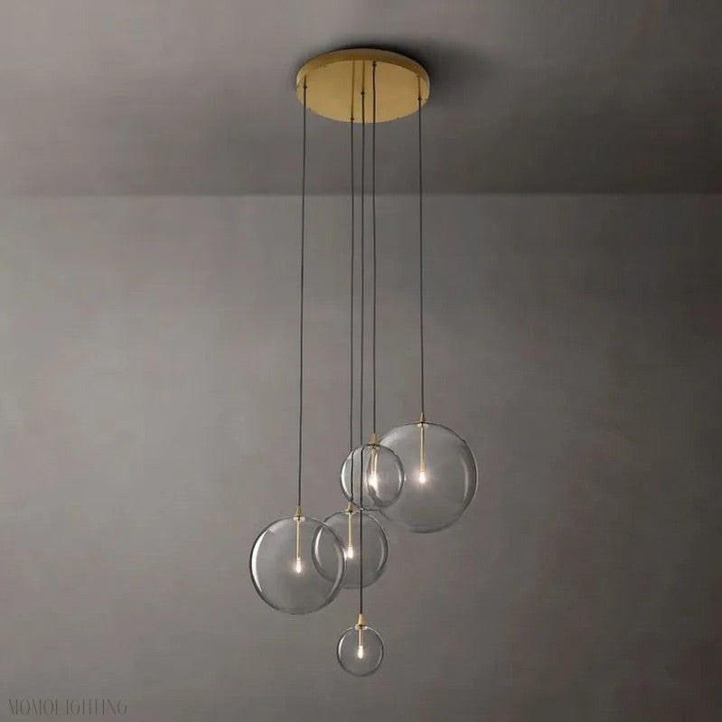 Glass Globe Modern Cluster Chandelier 24"