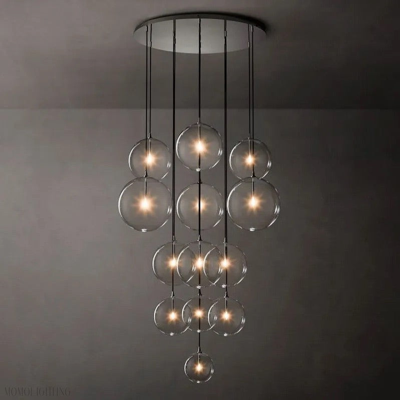 Glass Globe Modern Cluster Chandelier 44"