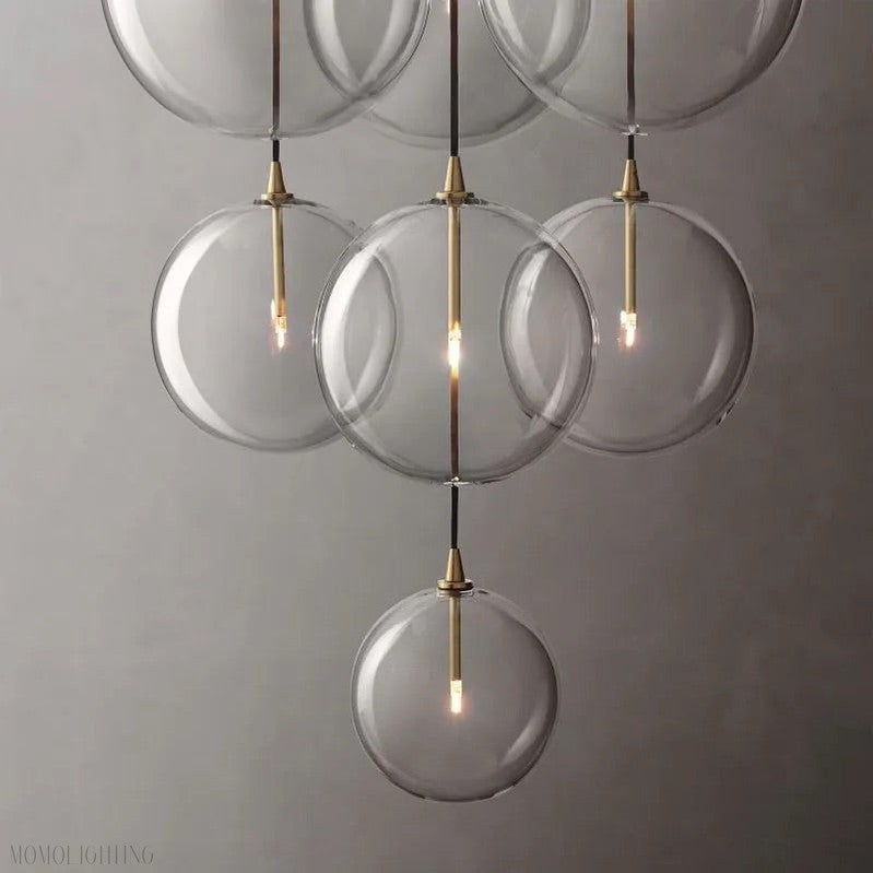 Glass Globe Modern Cluster Chandelier 44"