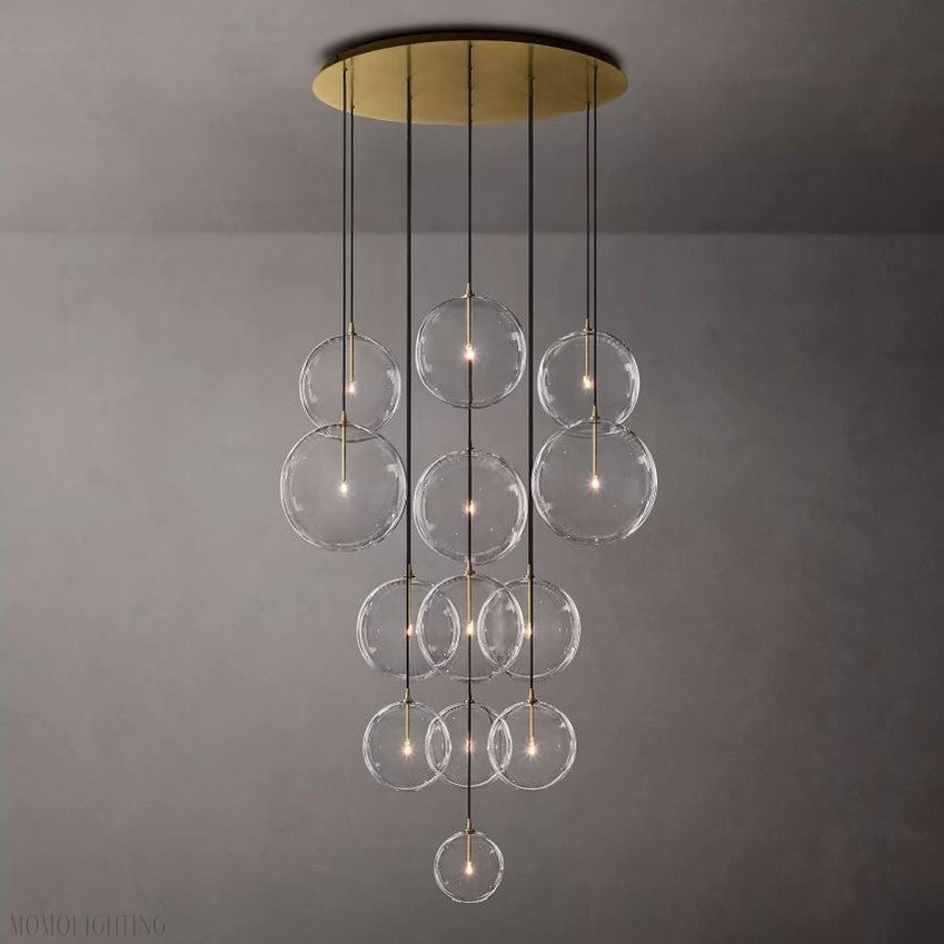 Glass Globe Modern Cluster Chandelier 44"