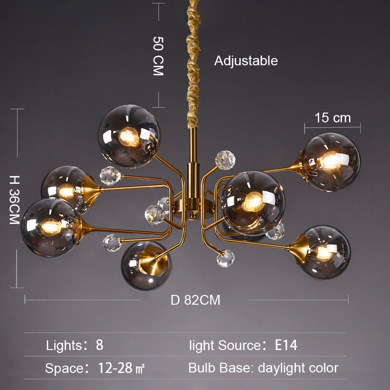 Glass Globes Chandelier|Sputnik Ceiling Fixtures Light|Magic Bean Mid Century Pendant-Momo Lighting