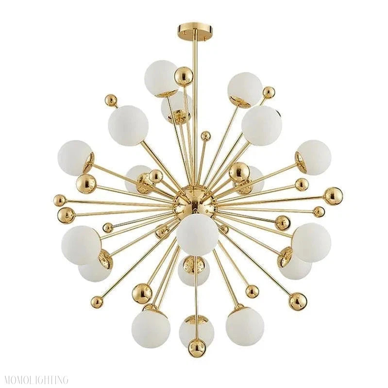 Gold And White Chandelier D 40"-Momo Lighting