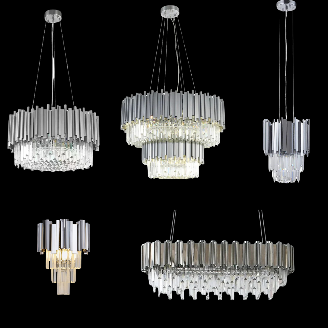 Gold/Silver Round Modern Tiered Metal Crystal Chandelier-Momo Lighting