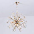 Golden Faceted Crystal Petal Dandelion Pendant Light