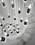 Golden/Black LED Hanging Meteor Rain Staircase Chandelier-Momo Lighting