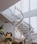 Golden/Black LED Hanging Meteor Rain Staircase Chandelier-Momo Lighting