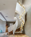 Golden/Black LED Hanging Meteor Rain Staircase Chandelier-Momo Lighting