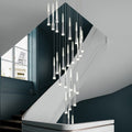 Golden/Black LED Hanging Meteor Rain Staircase Chandelier-Momo Lighting