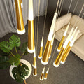 Golden/Black LED Hanging Meteor Rain Staircase Chandelier-Momo Lighting