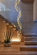 Golden/Black LED Hanging Meteor Rain Staircase Chandelier-Momo Lighting