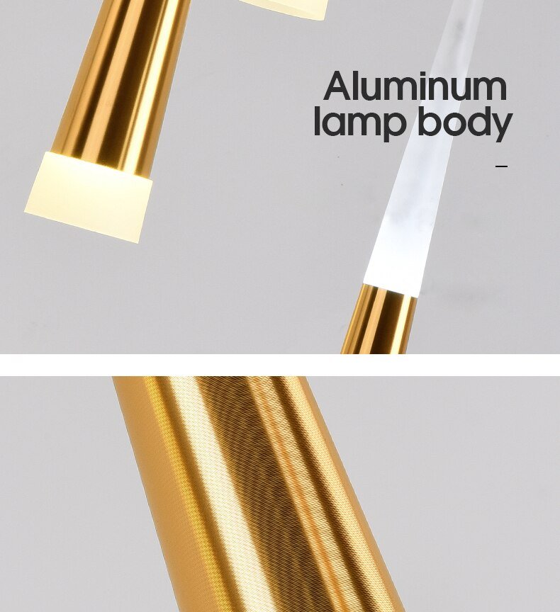 Golden/Black LED Hanging Meteor Rain Staircase Chandelier-Momo Lighting