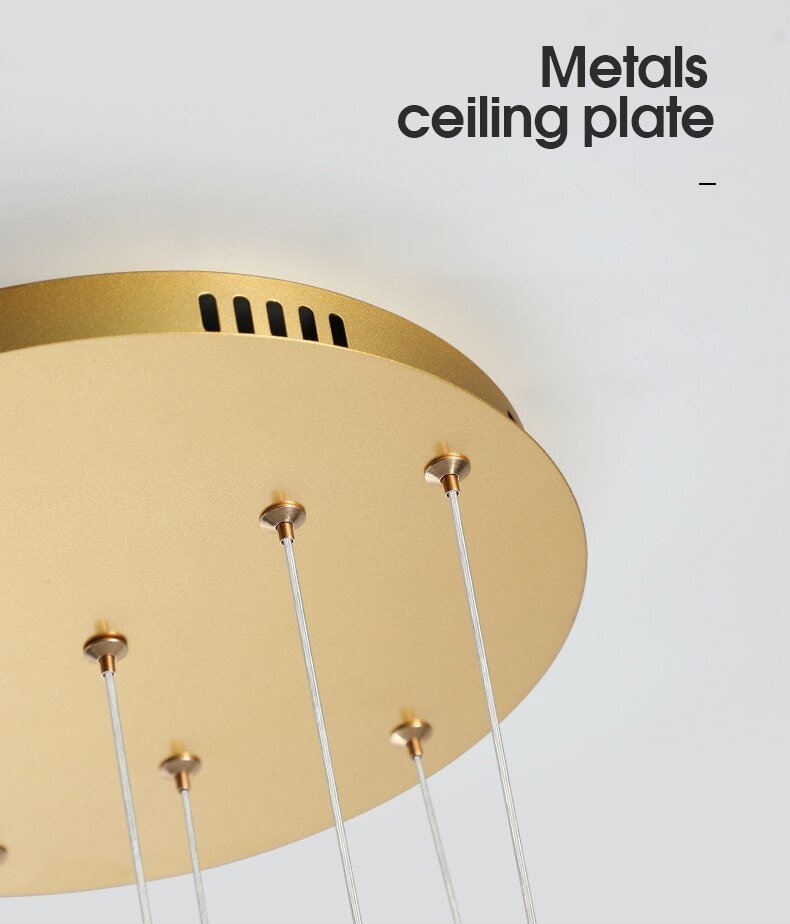 Golden/Black LED Hanging Meteor Rain Staircase Chandelier-Momo Lighting