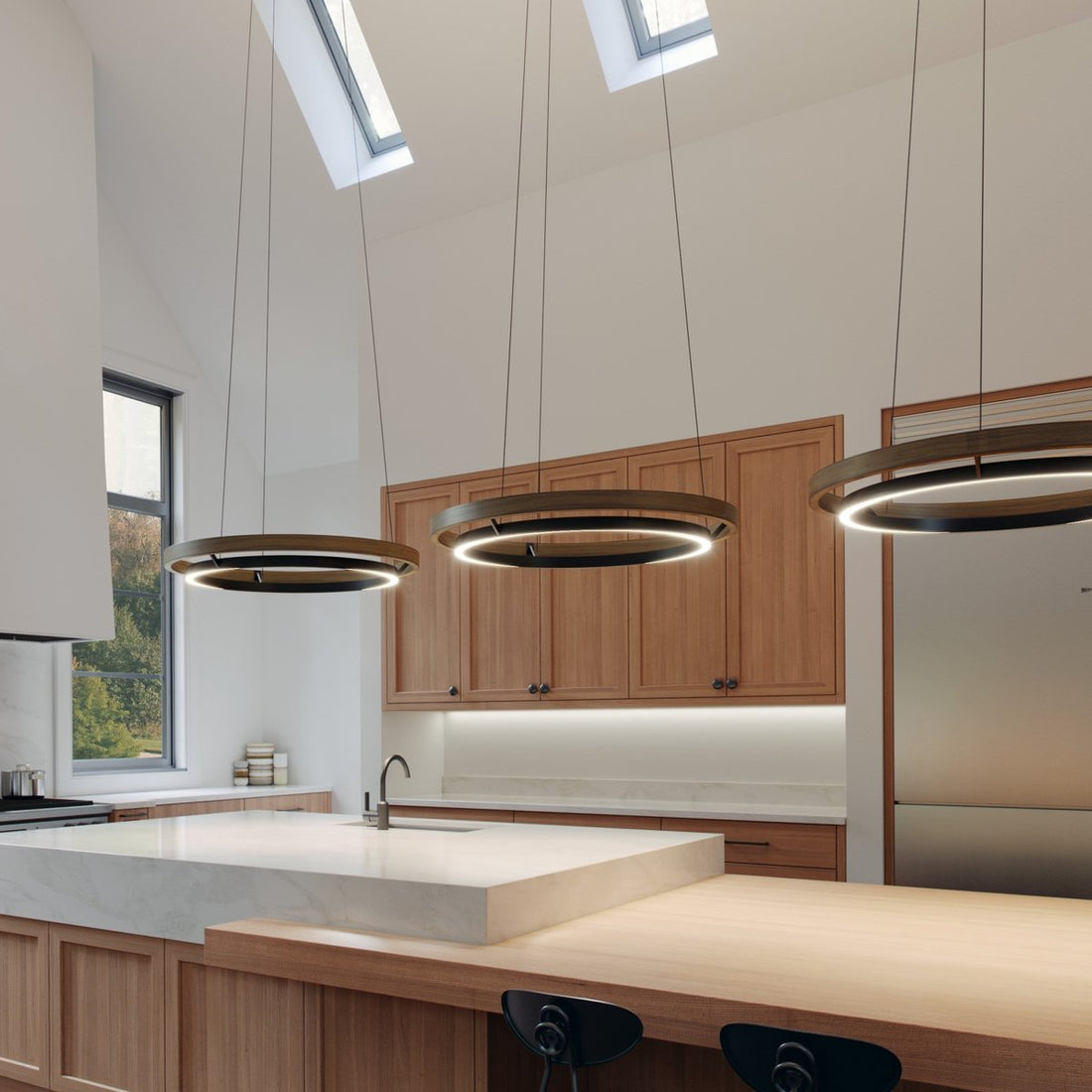 Grace Brass and Wood Chandelier 24" 30'' 36'' 48" 65''D-Momo Lighting