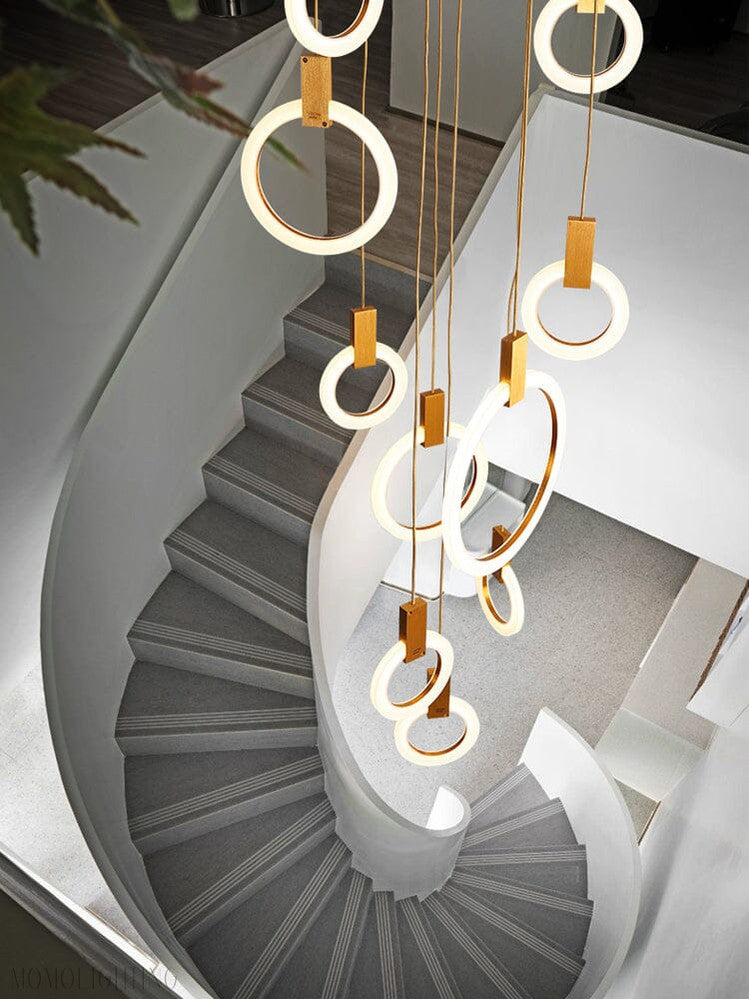 Halo Foyer & Staircase Ring Chandelier-Momo Lighting