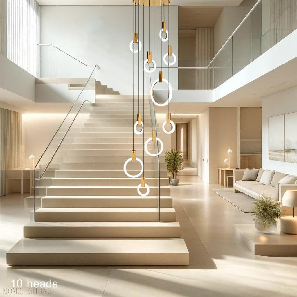 Halo Foyer & Staircase Ring Chandelier-Momo Lighting