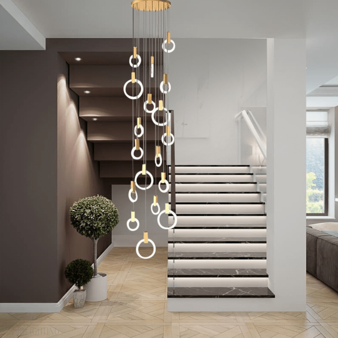 Halo Foyer & Staircase Ring Chandelier-Momo Lighting
