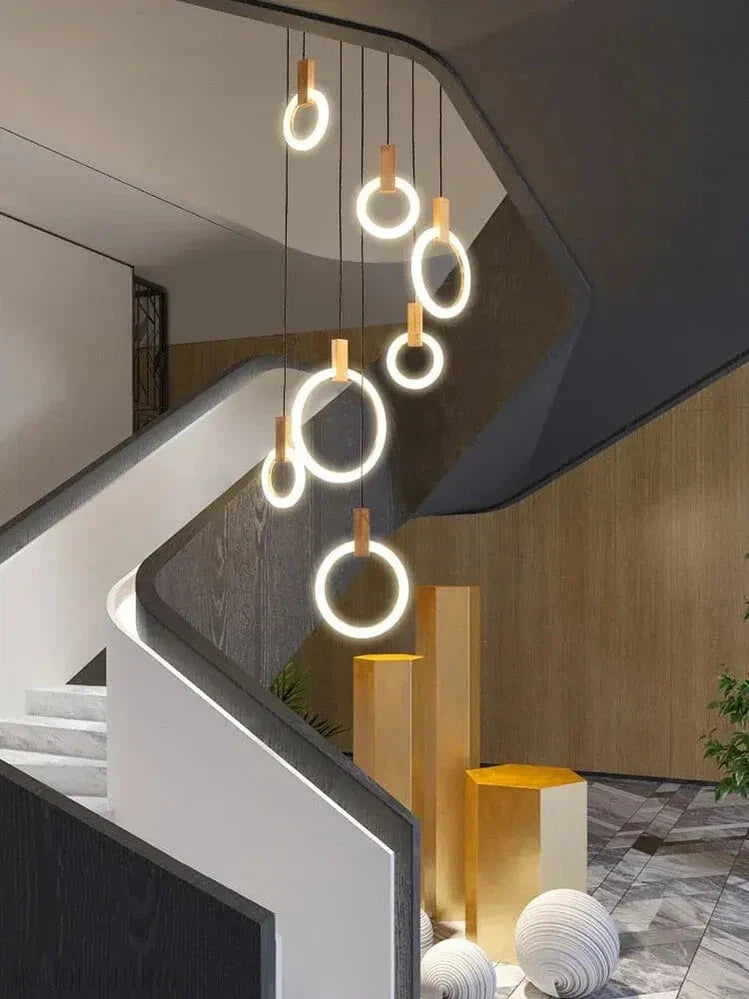Halo Foyer & Staircase Ring Chandelier-Momo Lighting