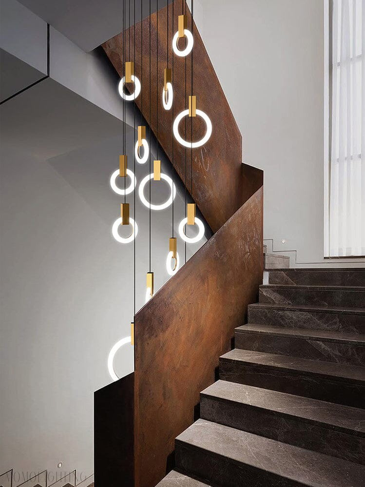 Halo Foyer & Staircase Ring Chandelier-Momo Lighting