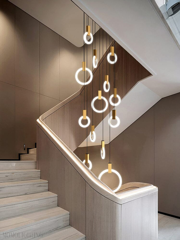 Halo Foyer & Staircase Ring Chandelier-Momo Lighting