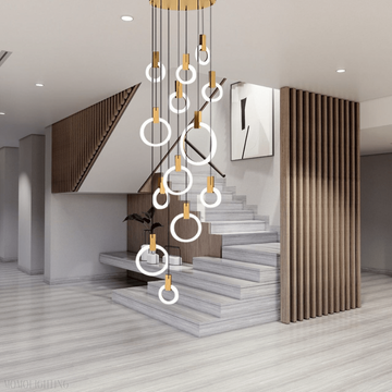 Halo Foyer & Staircase Ring Chandelier-Momo Lighting