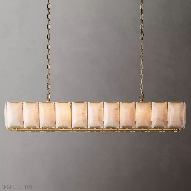 Harlow Calcite Rectangle Chandelier-Momo Lighting