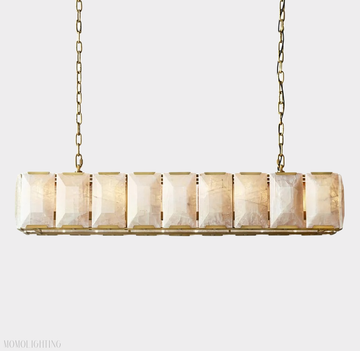 Harlow Calcite Rectangular Chandelier 55"-Momo Lighting