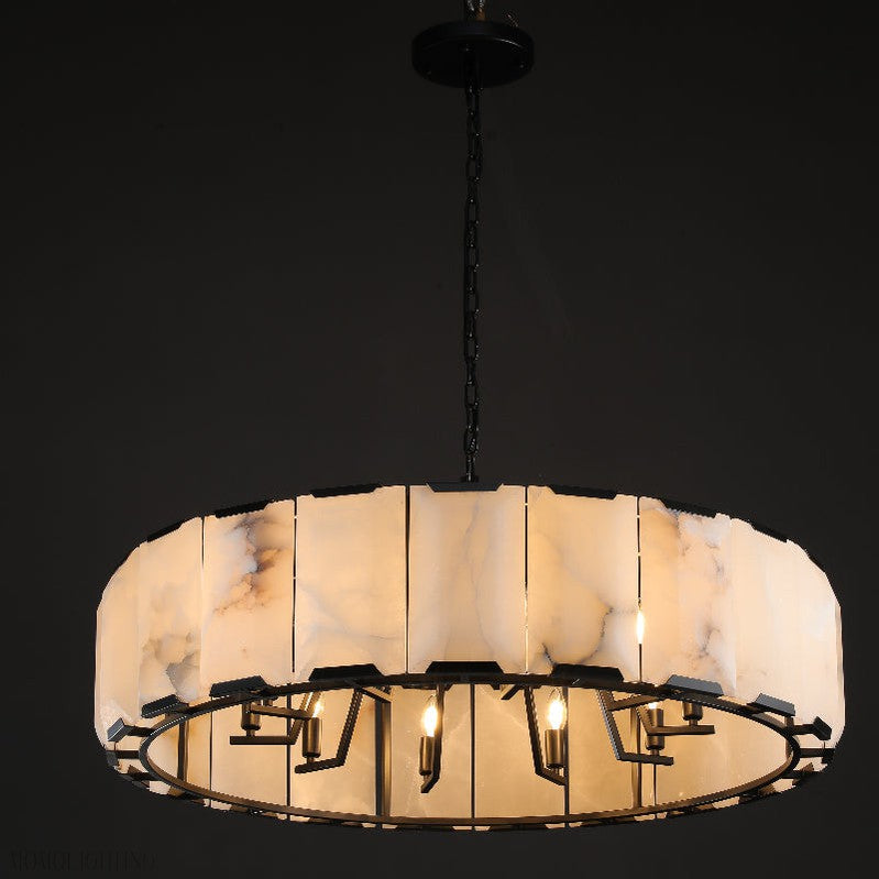 Harlow Calcite Round Chandelier D31"-Momo Lighting