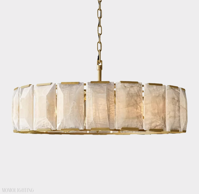 Harlow Calcite Round Chandelier D43"-Momo Lighting