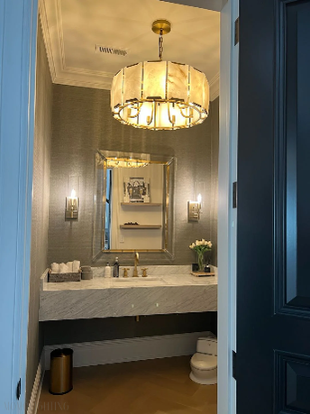 Harlow Calcite Round Chandelier D60"-Momo Lighting